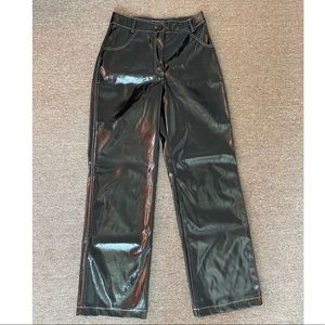 US 4 Nasty Gal Wide Leg Vinyl Pants
